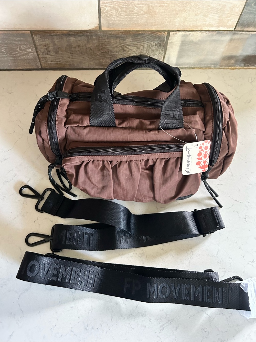 NWT Free People Movement Never Still Convertible Sling Bag in Cocoa - Picture 8 of 16